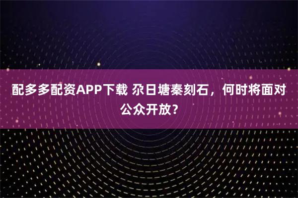 配多多配资APP下载 尕日塘秦刻石，何时将面对公众开放？
