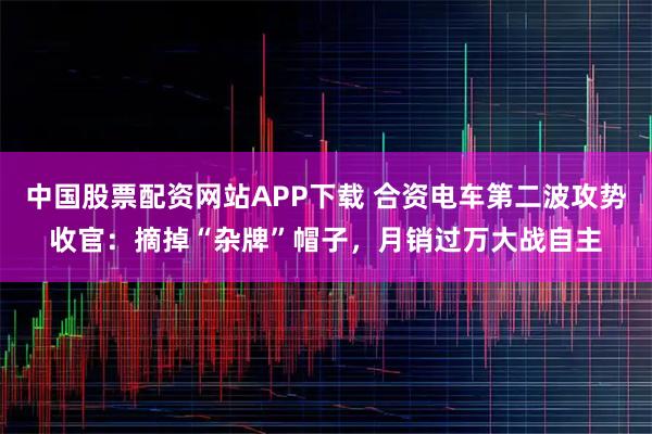 中国股票配资网站APP下载 合资电车第二波攻势收官：摘掉“杂牌”帽子，月销过万大战自主