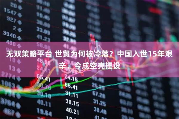 无双策略平台 世贸为何被冷落？中国入世15年艰辛，今成空壳摆设
